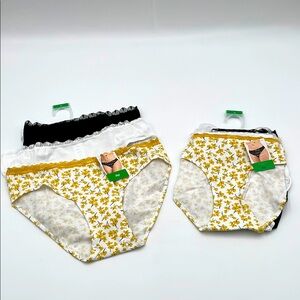 Women’s Cotton Stretch Bikini Underwear Panties Lace‎ Top Edge 6 Pair